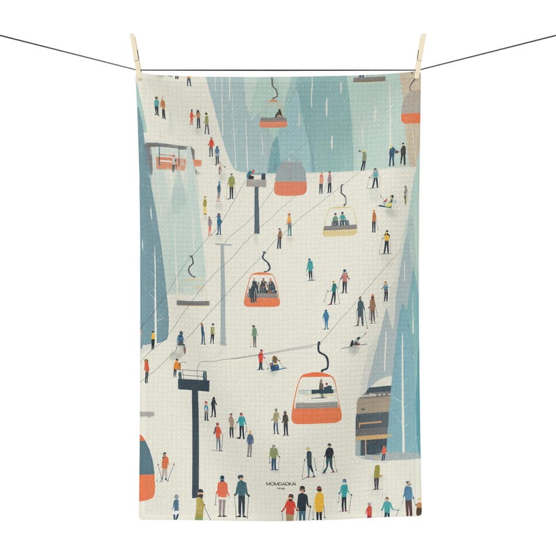 Ski Resort Tea Towel